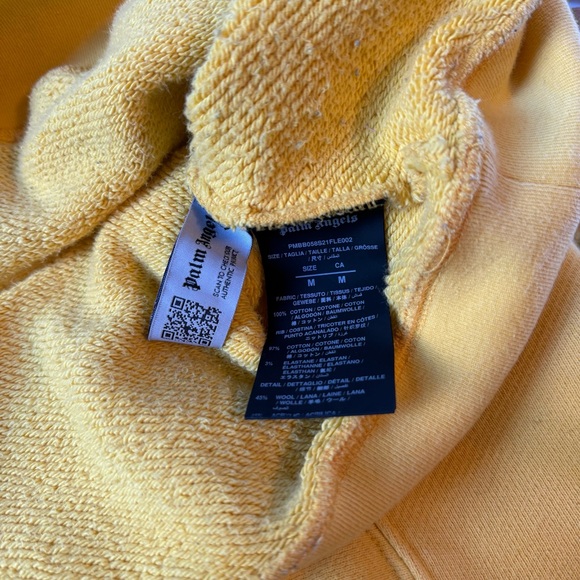 Palm Angels Yellow Bear Hoodie Authentic Embroidered Mens Medium - Picture 7 of 8